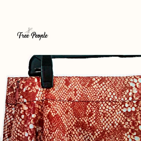 FREE PEOPLE NEW Boho Snake Print Silky A-Line Maxi Skirt 12 - Picture 6 of 11